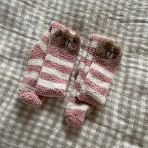 Teddy bear Thigh High Fuzzy Socks